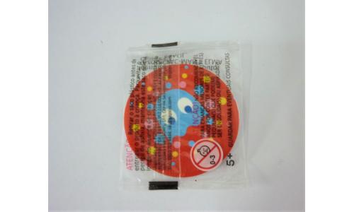Elma Chips 2020 Tazo Pac Man Fantasma Azul Fundo Vermelho